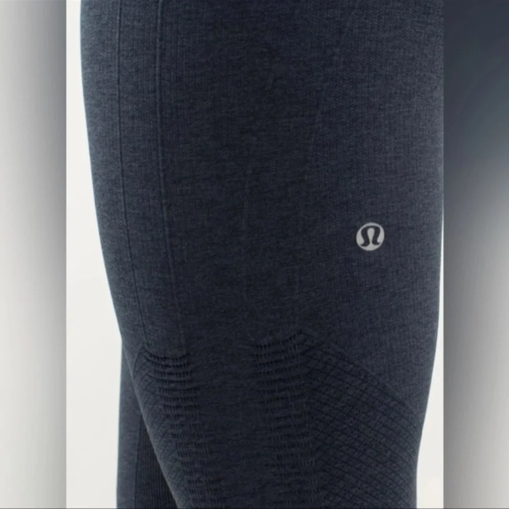 Lululemon Dark Gray in The Flow Crop Scrunch Midrise Compression‎ Capri Leggings